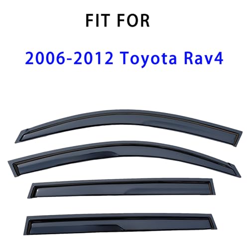 Tape On Window Visors Rain Guards Compatible with 2006-2012 Toyota Rav4,Side Vent Window Deflector Exterior Rain Guard Shade,Weatherproof,UV Resistant,Easy Installation, Enhanced Airflow & Style - size: For Toyota Rav4 2006-2012