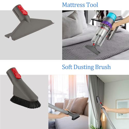 RTop Dryer Vent Cleaner Kit and Attachment Brush Bundle for Dyson Gen 5 V15 V12 V11 V10 V7 V8 Absolute Detect Cyclone Fluffy Mattress Outsize Vacuum Cleaner Accessories Kit Replacement Tools - style: Dryer Hose Bundle Kit Gray