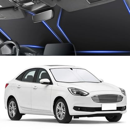 SINGARO 300T Universal Car Windshield Sun Shade, Foldable Reflective for Windshield & Window Shades with Overlapping Design, Car Interior Accessories (57" L x 30" W) - size: Car