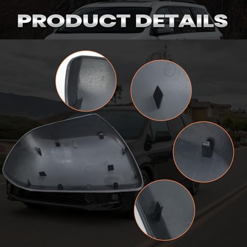 Compatible with 2012-2020 Toyota Sienna Left Side Mirror Cover Cap, White Driver Side Clip-on Mirror Cap Replacement Without Turn Signal Light Replaces for 87945-08021-A1 - color: Left White