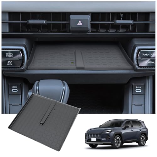 BIXUAN 2026 RAV 4 Wireless Charging Protective Mat for 2026 Toyota RAV 4 Wireless Charger Tray Pad Center Console 2026 RAV 4 Middle Console Interior Accessories - color: Black3