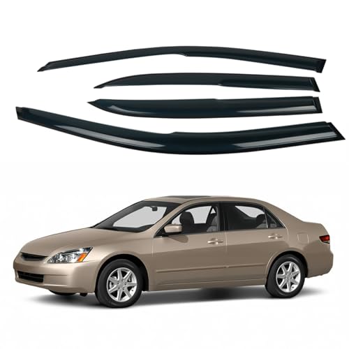 4PCS Rain Guards Window Visors Fit for 2003-2007 Honda Accord 4-Door Sedan, 94943, Outside Mount Wind Deflector Vent Shade Shield, Exterior Car Accessories, 2003 2004 2005 2006 2007 - size: For Honda Accord 2003-2007