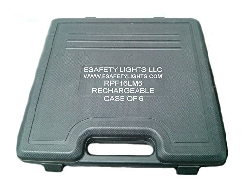 RPF16LM6 CASE OF 6 WHITE RECHARGEABLE 9-FUNCTIONS PORTABLE 16 LED POWER FLARE POWER-MARKERS ROADSIDE EMERGENCY MAGNETIC - color: CLEAR
