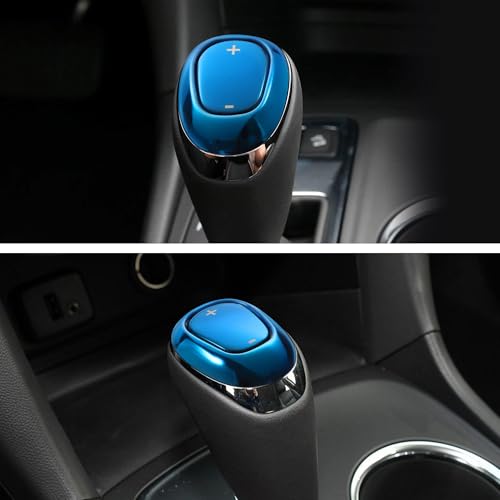TOMALL Stainless Steel Car Gear Shift Knob Cover Compatible with Chevy Equinox 2018-2020 Malibu XL 2016-2020 Cruze 2017-2019 Shifter Panel Trim Gear Lever Cover for Car Accessories (Blue) - color: Blue