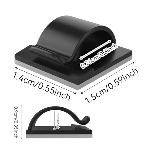 LinkDocs 30 Pieces Adhesive Cable Clips Wire Clips Cable Wire Management Wire Cable Holder Clamps Cable Tie Holder for Car, Office and Home - color: Black