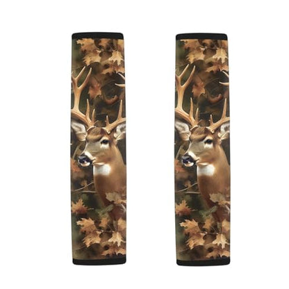 Camo Hunting Deer 2 Pack Car Seat Belt Pad Cover Thickened Car Safety Seat Belt Strap Shoulder Pad Fashion Auto Interior Universal Fit Most Cars Women Men - color: Camo Hunting Deer