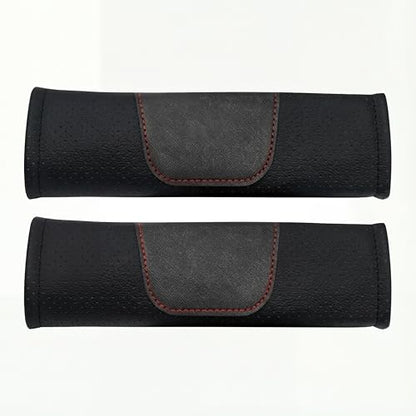 Set of Soft Auto Seat Belt Cover Seatbelt Shoulder Pad 2 PCS for a More Comfortable Driving Compatible with All Cars Black - color: Black