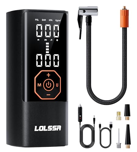 Tire Inflator Portable Air Compressor Air Pump for Car Tires Cordless Electric 180PS for Car, Motorcycle, Bike, Ball, with Tire Gauge Pressure-Obsidian - color: Obsidian
