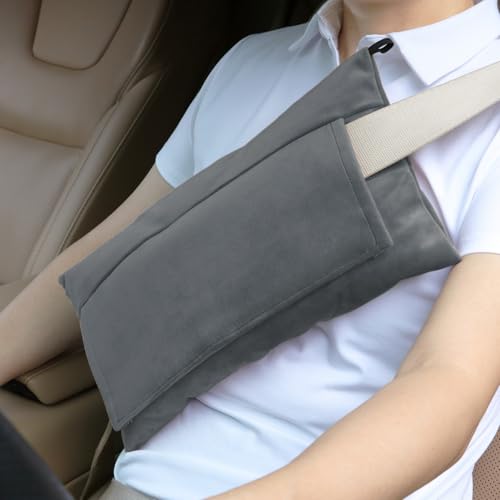 Super Soft Seatbelt Pillow, Seat Belt Pillow for Mastectomy Post-Surgery, Seat Belt Cushion for Heart Surgery Recovery, Hysterectomy Abdominal Incision Recovery Seatbelt (Dark Gray, Large) - color: Dark Gray