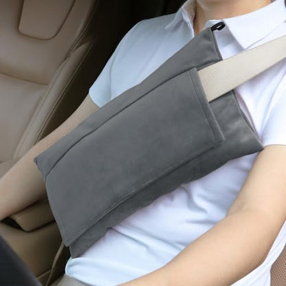 Super Soft Seatbelt Pillow, Seat Belt Pillow for Mastectomy Post-Surgery, Seat Belt Cushion for Heart Surgery Recovery, Hysterectomy Abdominal Incision Recovery Seatbelt (Dark Gray, Large) - color: Dark Gray