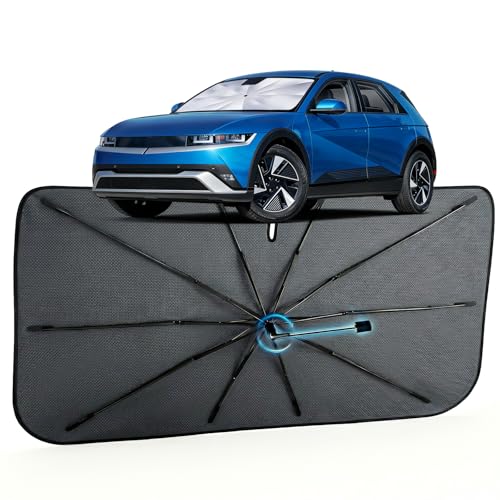 Car Windshield Sun Shade for Hyundai IONIQ 5 2022-2026 –[Reflective Coated Fabric] Sunshade Umbrella for Front Window, Car Shades Sun Visor Keep Car Cool and Protects Interior, 1:1 Exact Fit - size: For Hyundai IONIQ 5 2022-2026