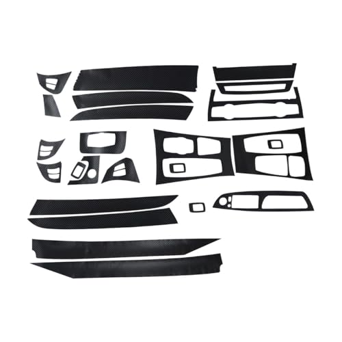 GXARTS Black 3D Carbon Fiber Car Interior Decor Kits Trim Sticker Compatible with BMW X5 E70 X6 E71 2008 2009 2010 2011 2012 2013 2014