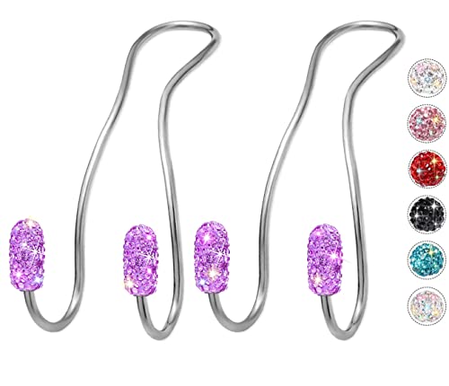 Car Headrest Hooks Car Purse Hook(2 Pack),Bling Car Bag Hooks, Car Hook for Purses and Bags Cute Metal Car Purse Holder Hook, Bling Car Accessories for Women, Light Purple - color: Purple