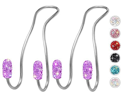 Car Headrest Hooks Car Purse Hook(2 Pack),Bling Car Bag Hooks, Car Hook for Purses and Bags Cute Metal Car Purse Holder Hook, Bling Car Accessories for Women, Light Purple - color: Purple