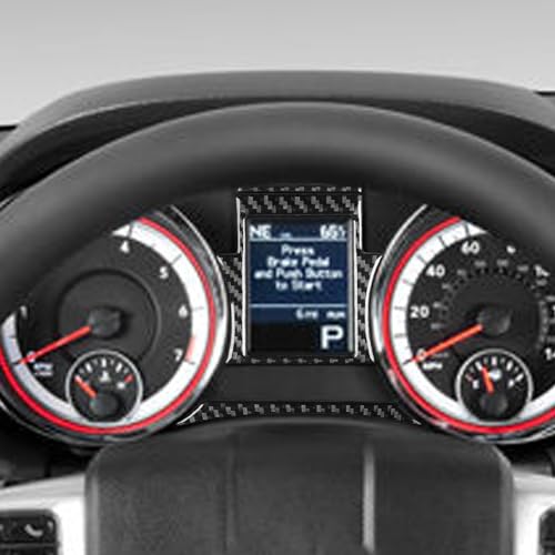NVCNX Real Premium Carbon Fiber Accessories for Dodge Durango 2011-2013 2012 Car Dash Board Dashboard Instrument Cluster Panel Cover Interior Trim Sticker Decal 3PCs - color: 2011-2013 Dash Instrument Cluster Trim