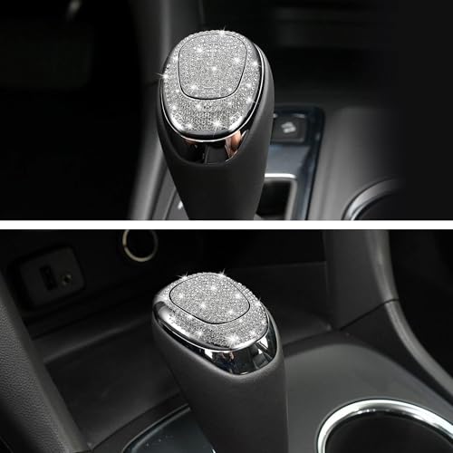 TOMALL Bling Gear Shift Knob Cover Compatible with Chevy Equinox 2018-2020 Cruze 2017-2019 Malibu 2016-2020 Shifter Panel Cover Shift Gear Lever Cover Trim Crystal Bling Decoration for Car Accessories