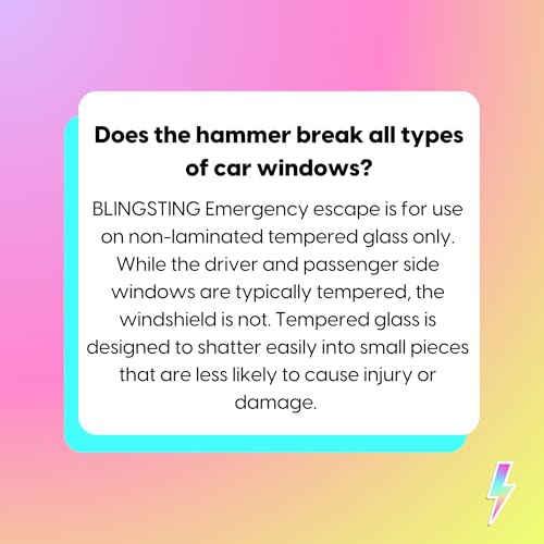BLINGSTING Glammer Safety Hammer - Emergency Automotive Escape Hammer Tool, Seat Belt Cutter & Car Window Break Tool - White & Silver, 2 Count - color: White & Silver