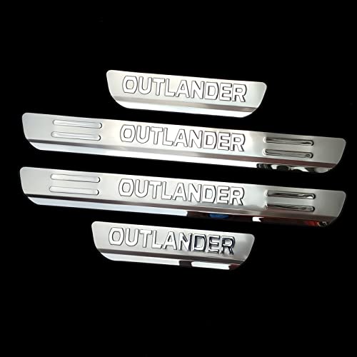 Car Door Sill Scuff Protector Accessories for Mitsubishi Outlander 2025 2023 2013-2022, Stainless Steel Door Entry Guard Plate Trim Cover, Auto Accessory Parts Kick Panels