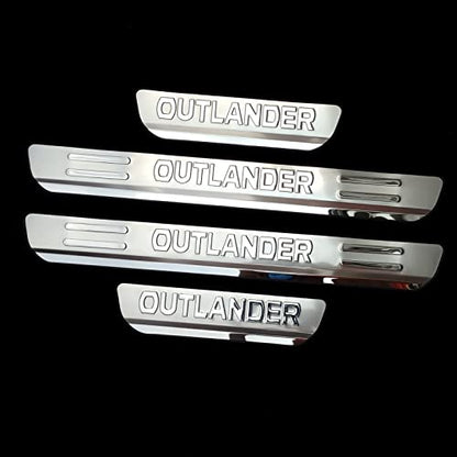Car Door Sill Scuff Protector Accessories for Mitsubishi Outlander 2025 2023 2013-2022, Stainless Steel Door Entry Guard Plate Trim Cover, Auto Accessory Parts Kick Panels