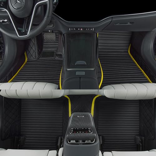 Luxury car Floor mats are for 99% of Vehicle Models,All Weather car Floor mats Provide Comprehensive Protection for Vehicles,Floor mats for car Personalized Customization! (2+1 Black Yellow) - color: 2+1 black yellow
