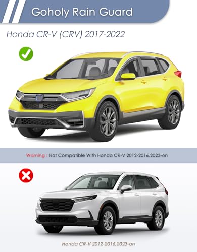 in-Channel Window Rain Guard for Honda CR-V 2017-2022 CRV Rain Guards Side Window Visors Low Profile Vent Visor Window Deflectors Vent Shades Car Accessories - size: Fit for 2017-2022 Honda CR-V (CRV)