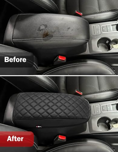 KBH Center Console Armrest Cover for 2020-2026 Ford Escape & 2021-2026 Bronco Sport CX430, PU Leather Trim, Middle Console Protector Arm Rest Pad, Black