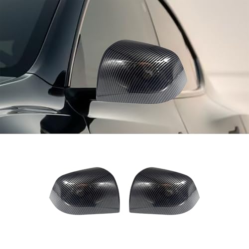fit for Tesla Model Y Side Mirror Cover 2021-2024, Door Mirror Caps Accessories，Made of ABS Material (Bright Carbon Fiber Pattern)149559400A - color: Bright Carbon Fiber Pattern