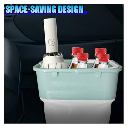 Car Trash Can, Collapsible Vehicle Garbage Bin with Handle, Leakproof Foldable Automotive Dustbin Car Storage Box, Universal Portable Trash Holder for Cars, SUVs and Trucks (Green) - color: Green