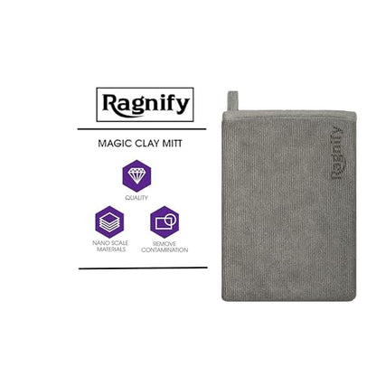 Pack of 2 Clay Mitt Auto Detailing Medium Grade Clay Bar Alternative Mitt for Flawless Removal of Surface Bonded Micro Contaminant (Gray) - color: Gray