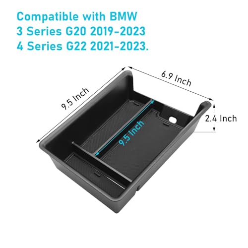 Jaronx Compatible with BMW Center Console Organizer for 3 Series G20 2019-2025/4 Series G22 i4 G26 2021-2025, for BMW 3' Organizer Tray 2019-2025, i4/4' Console Storage Box 2021-2025 - size: G20/G22 Console Organizer