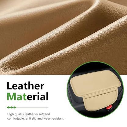 Soft Leather Car Center Console Cover, 8.66" x 11.42" Waterproof Armrest Pad with 2 Storage Bags, Scratch Resistant Middle Console Protector, Universal for Car SUV Truck Sedan (Beige) - color: Beige