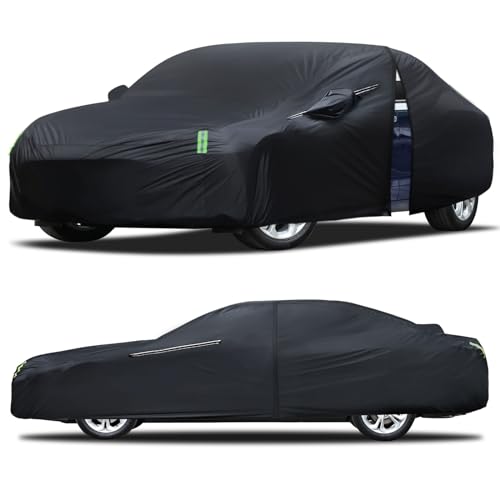 Car Cover Waterproof All Weather for Automobiles, Size A3 Universal Fit for Sedan Camry, Ford Mustang, Chevy Camaro/Malibu, Kia Optima, Hyundai Sonata, Nissan Altima, Tesla Model (187-198 inch) - size: A3 Fit Sedan Length 187 To 198 inch
