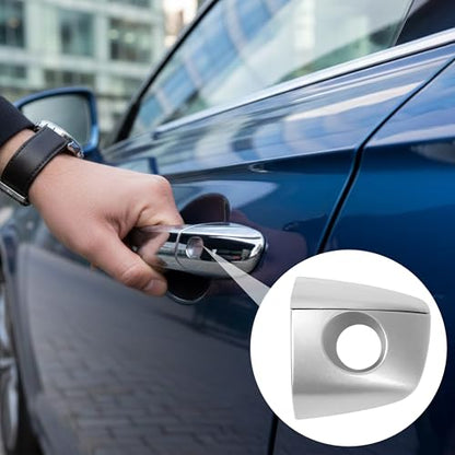 Door Handle Cap for Audi Q5 and A4L 2013 2014 2015 2016, Front Left Chrome Exterior Door Handle Key Hole Cover Lock Cap Replaces 8R0837899 (Platinum)