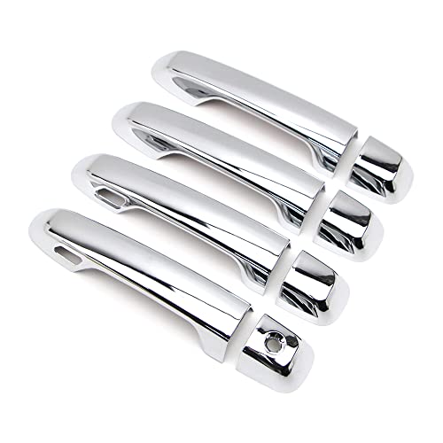 Dreamseek Door Handle Cover for Toyota Land Cruiser Prado J150 J200 LC200 Lexus GX460 2010-2022 Molding Chrome Exterior Trim Decoration Protector Cap w/Smart Keyhole