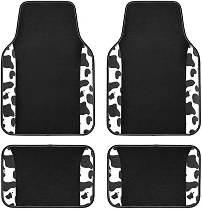 Flying Banner car seat Covers Protects Water Proof Faux Leather Carbon Fiber Fronts Rear Bench Covers (Cow Black, Full Set - Combo Pack) - color: Cow Black, size: Full Set -- Combo Pack