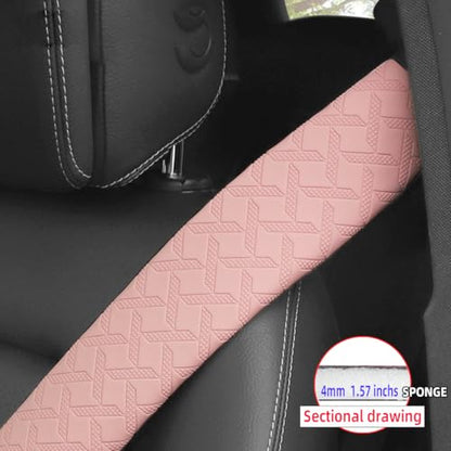 2PCS Car Seatbelt Cover, Soft Leather Vehicle Safety Seat Belt Cushion, 19.7 Inch Comfortable Auto Shoulder Neck Chest Protection Pads Accessories, Universal for Most Cars (Pink) - color: Pink/19 inches