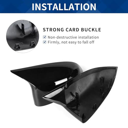 Side Mirror Cover Compatible with X3 G01 X4 G02 / Pre-lci X5 G05 X6 G06 X7 G07 (Gloss Black, G01 G02 G05) - color: Gloss Black, size: G01 G02 G05