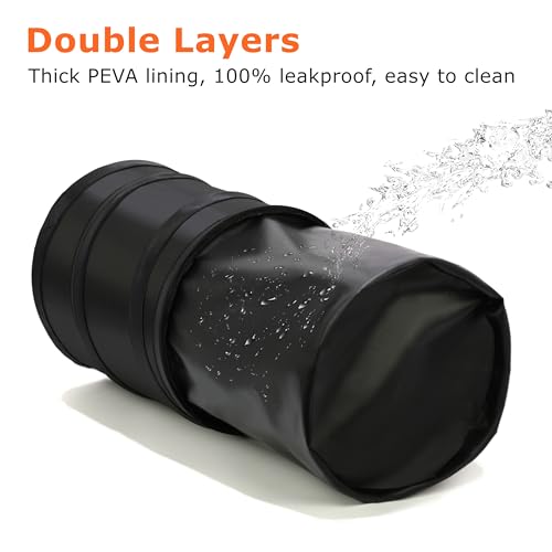 Ginsco 2Packs 4 Gallons New Leakproof Car Trash Can, Large Trash Can Pop-up Collapsible Hanging Car Trash Bin, Waterproof PEVA Liner Open-Top Garbage Can for Home Office Camping - size: 4 Gallons