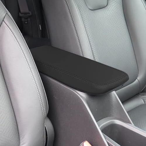 for 2020-2024 Buick Encore GX Accessories Car Armrest Cover Waterproof Center Console Pad Scratch Resistance Box Cover Leather Protector Pad(Black + Black Stitches) - color: Black + Black Stitches