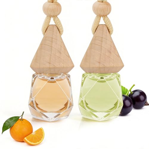 Car Air Freshener Diffuser 2 Pack Hanging Air Freshener Diffuser - Citrus&Jasmine Cedar Breeze Scent Car Fresheners 120 days Long Lasting Vent Clip 0.27 oz Each Air Fresheners Gifts for Women Birthday