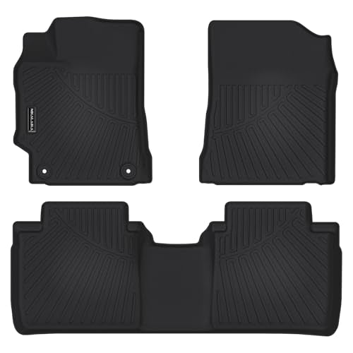 Floor Mats for 2012-2017 Toyota Camry (Include Hybrid) All Weather Protection TPE Rubber Full Set Automotive Floor Liners for 2017 Camry Hybrid Accessories, Odorless Anti-Slip, 1st & 2nd Row, Black - size: for 2012-2017 Toyota Camry (Include Hybrid)