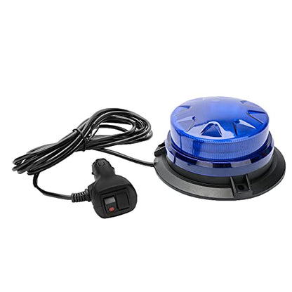 AUXMOTEC Blue Led Emergency Strobe Beacon Lights Bar with Magnetic Mount and 8 Flash Models Warning Safety Flashing Rooftop Signal Lamps for Firefighters Police Vehicles(24-LED 12V-24V) - color: #3 Blue