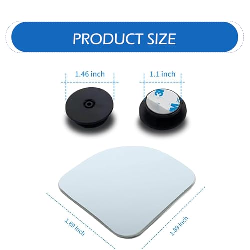 2 PCS Car Blind Spot Mirrors, HD Fan Shaped Glass Frameless Convex Rear View Mirrors, Stick on Adjustable Wide Angle Reverse Assist Mirror, Universal for Car SUV and Truck (Transparent)