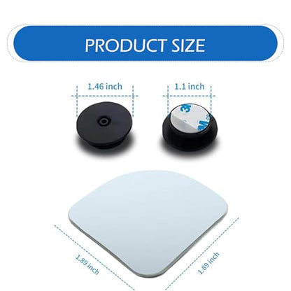 2 PCS Car Blind Spot Mirrors, HD Fan Shaped Glass Frameless Convex Rear View Mirrors, Stick on Adjustable Wide Angle Reverse Assist Mirror, Universal for Car SUV and Truck (Transparent)