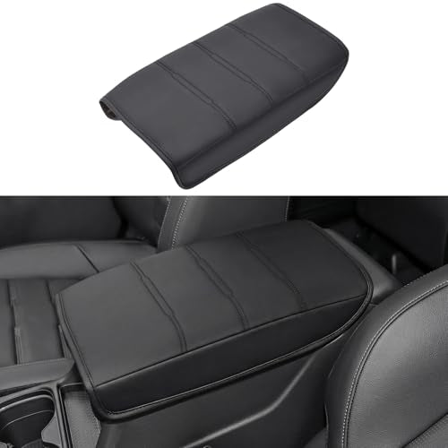 Center Console Cover for Honda CRV 2026 2025 2024 2023, Upgraded PU Leather Thick & Soft Armrest Cover for CRV 2023-2026 (Black Stitching) - color: Black Stitching