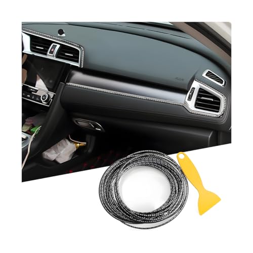 Osilly Car Interior Moulding Trim Strips, 16Ft/5M Universal Electroplating Decoration Filler Insert Strips, Styling Dashboard DIY Flexible Strip, Garnish Accessory with Installing Tool (Carbon Fiber) - color: Carbon Fiber, size: 16Ft