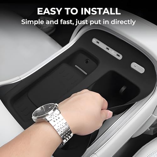 Cup Holder Insert & Wireless Charging Protective Mat for Hyundai Palisade 2026, Center Console Interior Accessories Cup Holders & Wireless Charger Cover Pad for 2026 Palisade, Black - style: Fits for Hyundai Palisade 2026