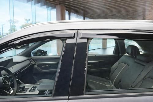 2024-2026 Tape-On Rain Guards for Mazda CX-90 & CX-70 Side Window Visor Deflectors Turbo S Select Preferred Plus Premium Tinted Vent Shades CX90 CX70 2025 - size: For Mazda CX-90 & CX-70 2024-2026