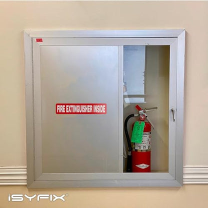 iSYFIX Fire Extinguisher Inside Sticker Sign – 5 Pack 12x2.5 Inch – Self-Adhesive Reflective Vinyl Decals, Laminated UV, Weather, Scratch, Fade Resistance, for Cars, Trucks, Trailers & Vehicles - color: Red Reflective, size: 12x2.5 (5 Pack)