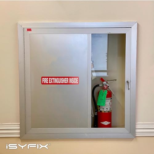 iSYFIX Fire Extinguisher Inside Sticker Sign – 10 Pack 12x2.5 Inch – Self-Adhesive Reflective Vinyl Decals, Laminated UV, Weather, Scratch, Fade Resistance, for Cars, Trucks, Trailers & Vehicles - color: Red Reflective, size: 12x2.5 (10 Pack)